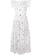 Vivetta Multiple Pattern Flared Dress, Women's, Size: 40, White, Cotton