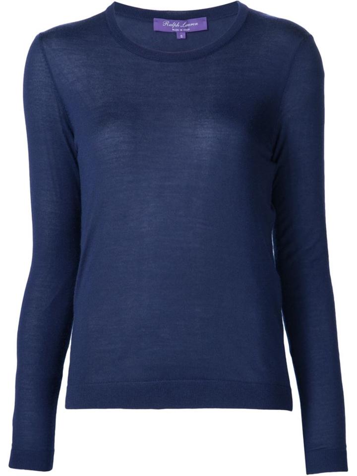Ralph Lauren Black Classic Sweater, Women's, Size: Large, Blue, Acetate