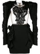 Dsquared2 - Puff Sleeve Mini Dress - Women - Silk/polyamide/polyester/virgin Wool - 40, Black, Silk/polyamide/polyester/virgin Wool