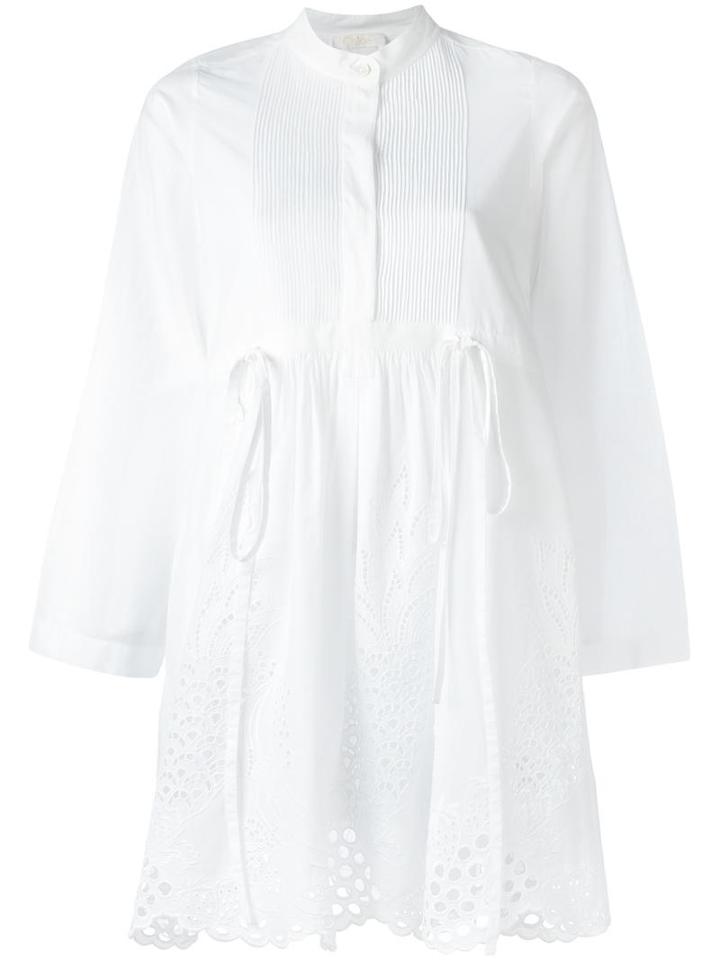 Chloé Pineapple Broderie Anglaise Dress, Women's, Size: 36, White, Cotton
