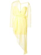 Michelle Mason Polka Dot Asymmetric Dress - Yellow