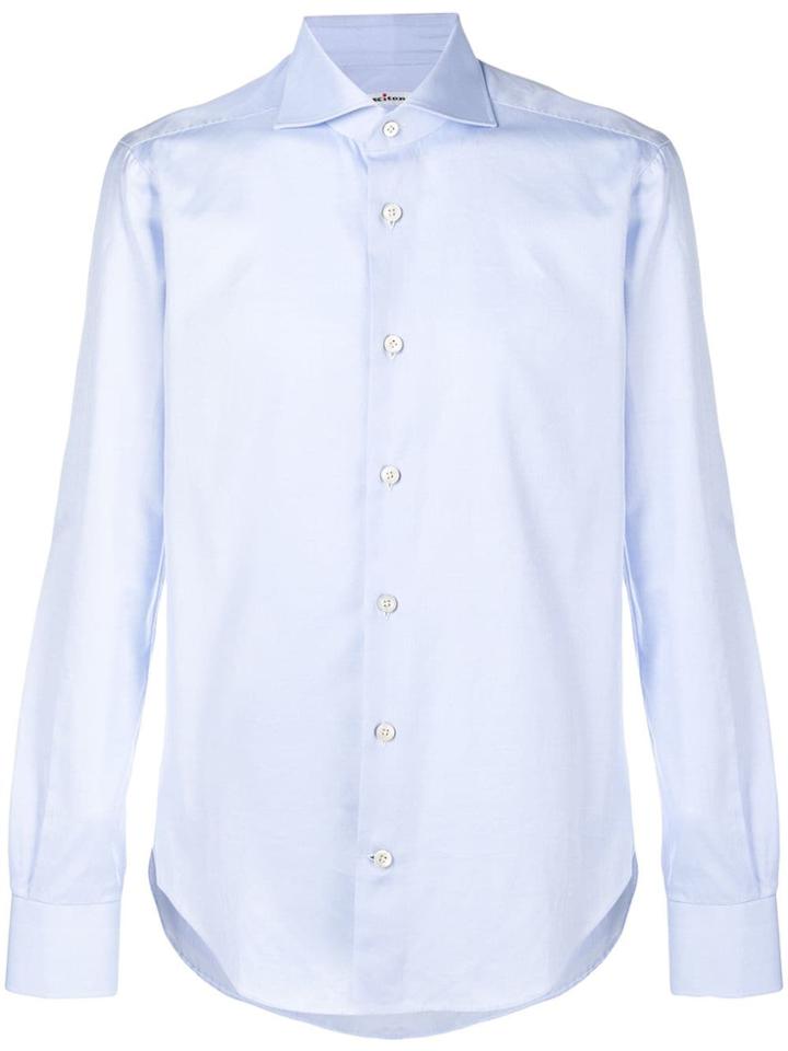 Kiton Plain Button Down Shirt - Blue