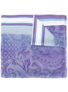 Etro Frayed Trim Striped Scarf - Purple