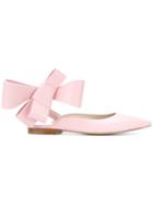 Delpozo Bow Embellished Ballerina Shoes - Pink & Purple