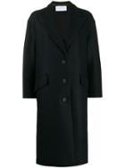 Harris Wharf London Welt Detail Single Breasted Coat - Blue
