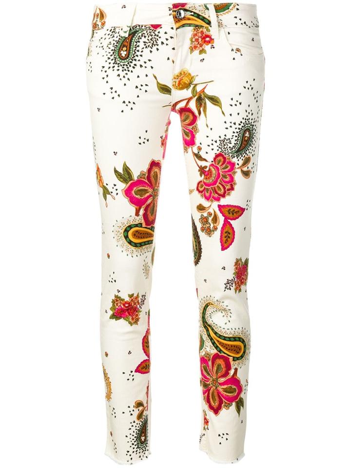 Liu Jo Paisley Print Skinny Trousers - Neutrals