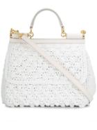 Dolce & Gabbana Crocheted Medium Sicily Bag - White