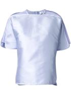 Carven Short Sleeve T-shirt, Women's, Size: 42, Pink/purple, Silk/polyester