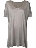 Roberto Collina - Glittery Loose Knitted T-shirt - Women - Polyester/viscose - S, Brown, Polyester/viscose