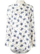 Victoria Victoria Beckham Floral Print Shirt, Women's, Size: 8, White, Silk/cotton/polyester