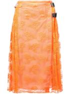 Christopher Kane Wrap Style Pleated Skirt - Yellow & Orange