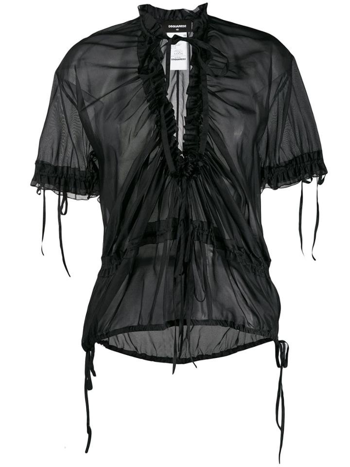 Dsquared2 Gathered Blouse - Black
