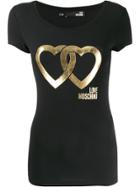 Love Moschino Heart-print T-shirt - Black