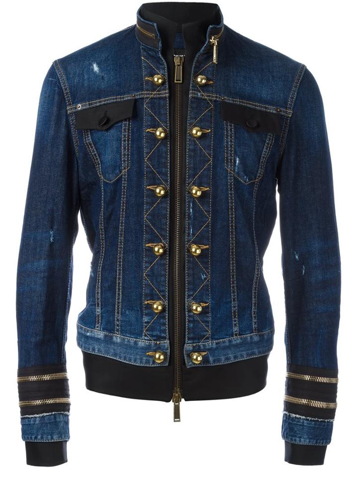 Dsquared2 Officer Wash Zipped Denim Jacket