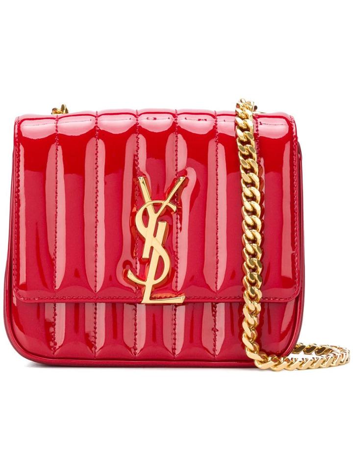 Saint Laurent Small Vicky Chain Bag - Red