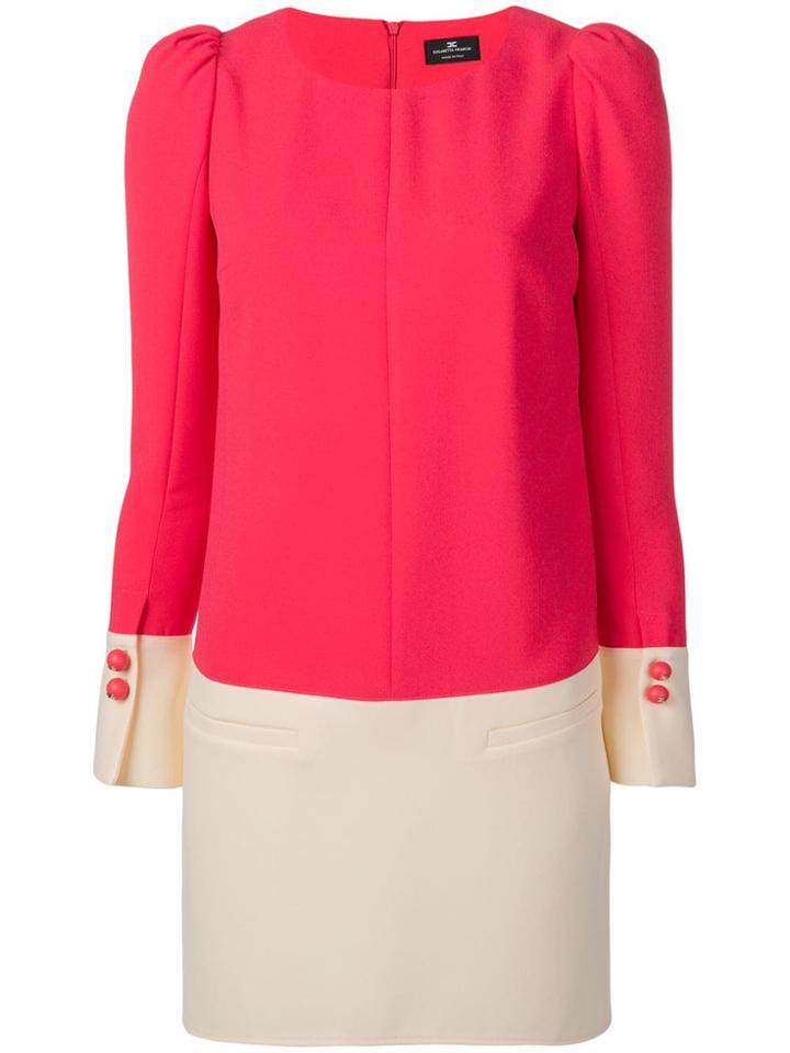 Elisabetta Franchi Two Tone Shift Dress - Pink