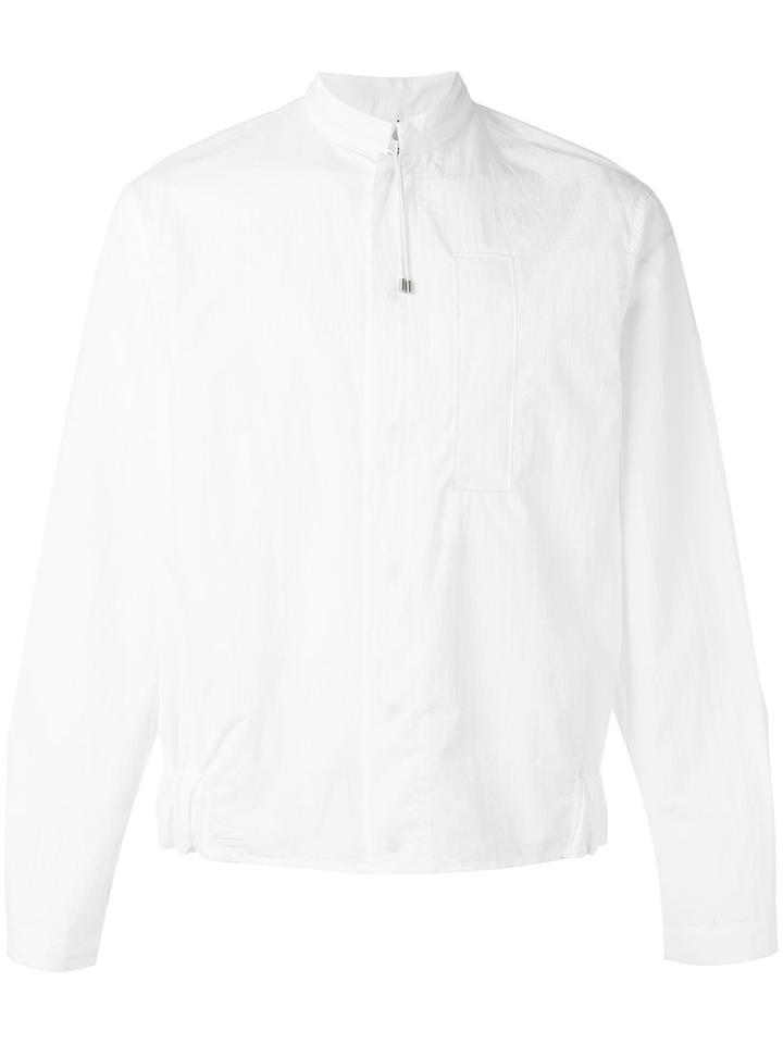 Oamc Band Collar Shirt, Men's, Size: Small, White, Cotton