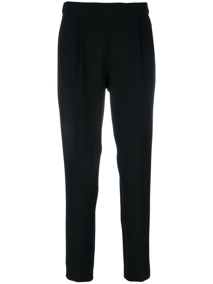 Boutique Moschino - Front Pleat Trousers - Women - Virgin Wool - 40, Black, Virgin Wool