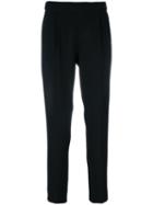 Boutique Moschino - Front Pleat Trousers - Women - Virgin Wool - 40, Black, Virgin Wool