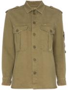 Saint Laurent Military Embellished Sleeve Cotton-blend Button-down