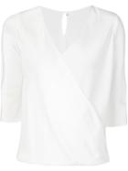 Peter Cohen Wrap Blouse, Women's, Size: Medium, White, Silk