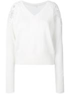 Chloé Lace Shoulder Sweater - White