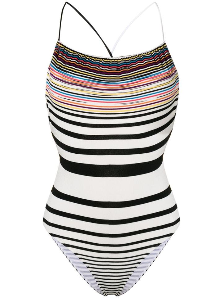 Missoni Mare Knitted Striped Swimsuit - White