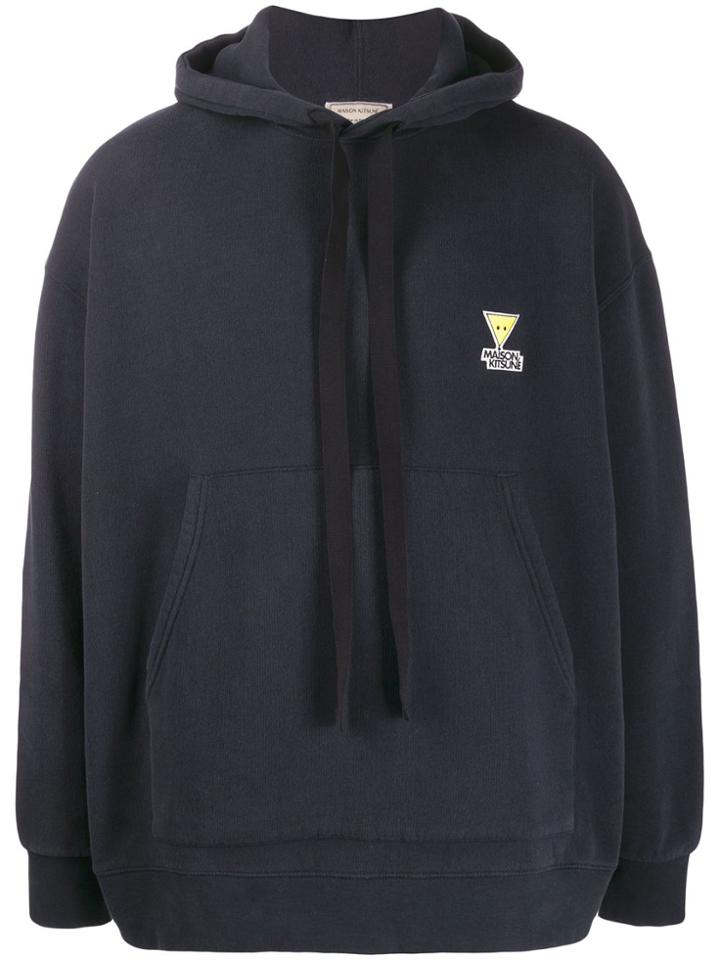 Maison Kitsuné Oversized Logo Hoody - Blue