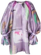 Roksanda Tie Balloon-sleeve Printed Jacket - Purple