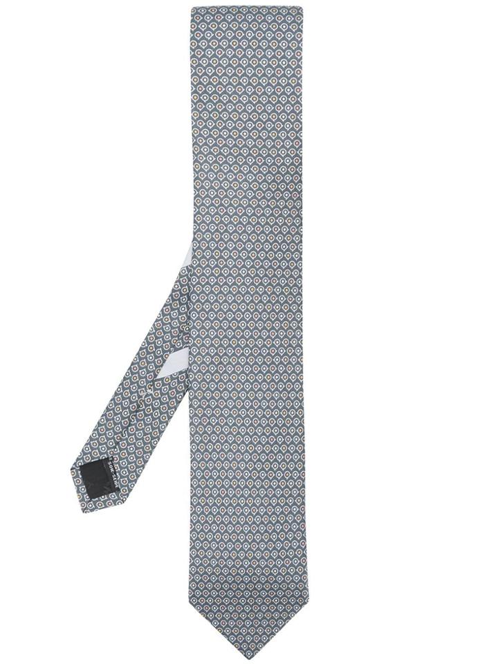 Salvatore Ferragamo Gancini Print Tie - Grey