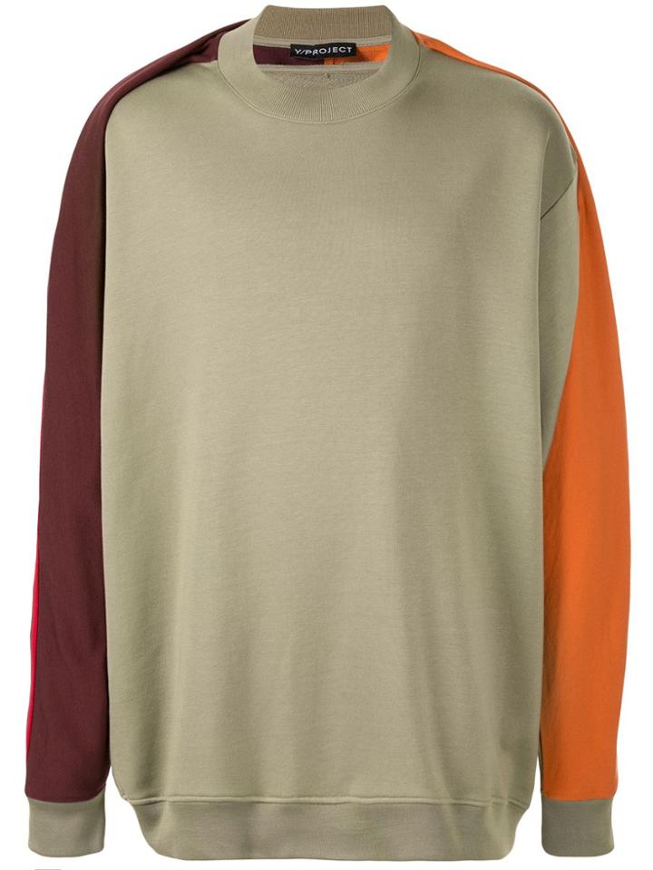Y/project Contrasting Sleeve Sweatshirt - Green