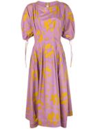 Marni Corset Waist Printed Dress - Purple