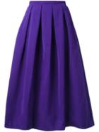 Rochas - Pleat Detail Full Skirt - Women - Silk/cotton/polyester - 38, Pink/purple, Silk/cotton/polyester