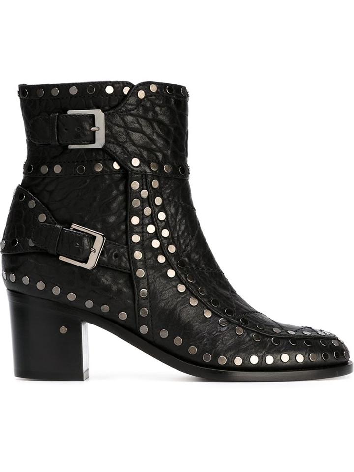 Laurence Dacade Studded Ankle Boots, Women's, Size: 40, Black, Lamb Skin/leather/metal Other