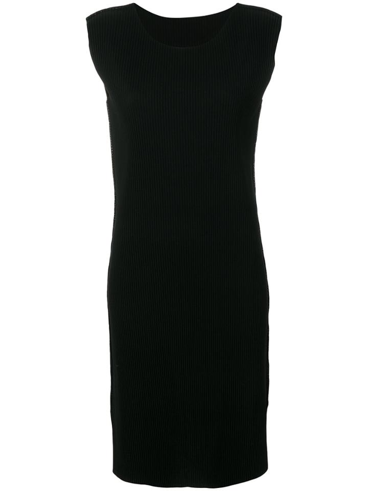 Issey Miyake Cauliflower Ribbed Sleeveless Dress - Black