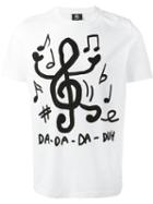 Ps By Paul Smith Music Notes Print T-shirt, Men's, Size: Small, White, Organic Cotton