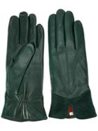 Paul Smith Stitching Detail Gloves, Women's, Size: Large, Green, Sheep Skin/shearling/merino/cashmere/silk