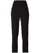 Balmain - High Waist Trousers - Women - Silk/viscose - 40, Black, Silk/viscose