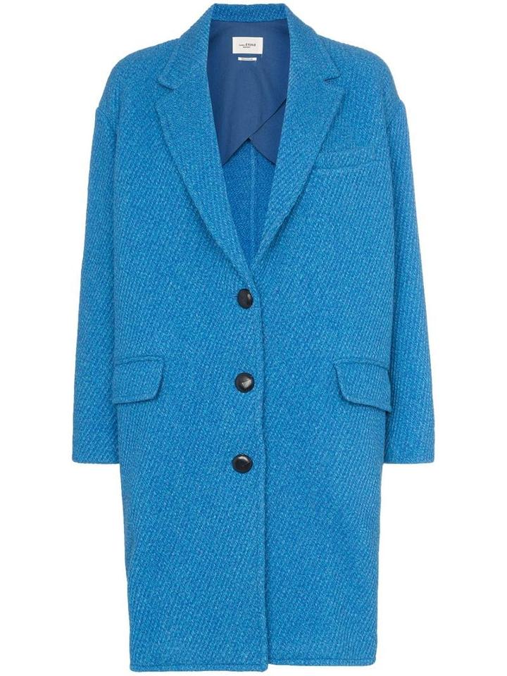 Isabel Marant Étoile Jimi Wool Cocoon Button-up Coat - Blue
