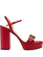 Gucci Platform Sandal With Double G - Red
