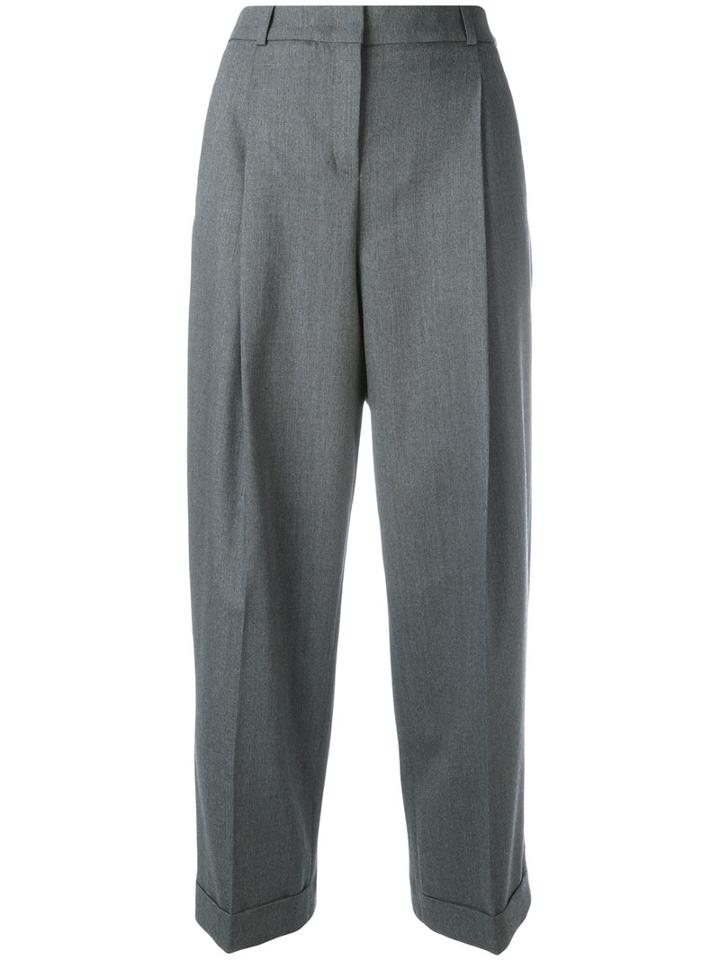 Jil Sander Navy Cropped Pants, Women's, Size: 38, Grey, Polyester/spandex/elastane/wool