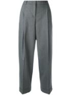 Jil Sander Navy Cropped Pants, Women's, Size: 38, Grey, Polyester/spandex/elastane/wool