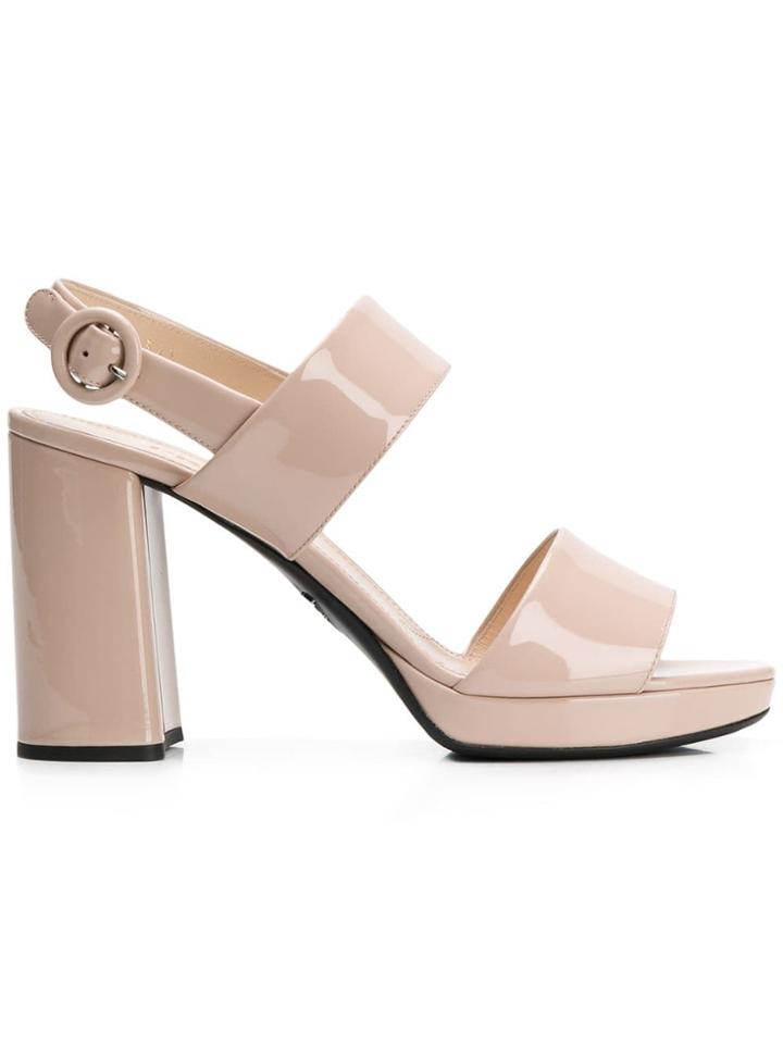 Prada Open Toe Buckle Sandals - Pink