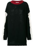 Circus Hotel Oversized Twisted Stripe Jumper - Black