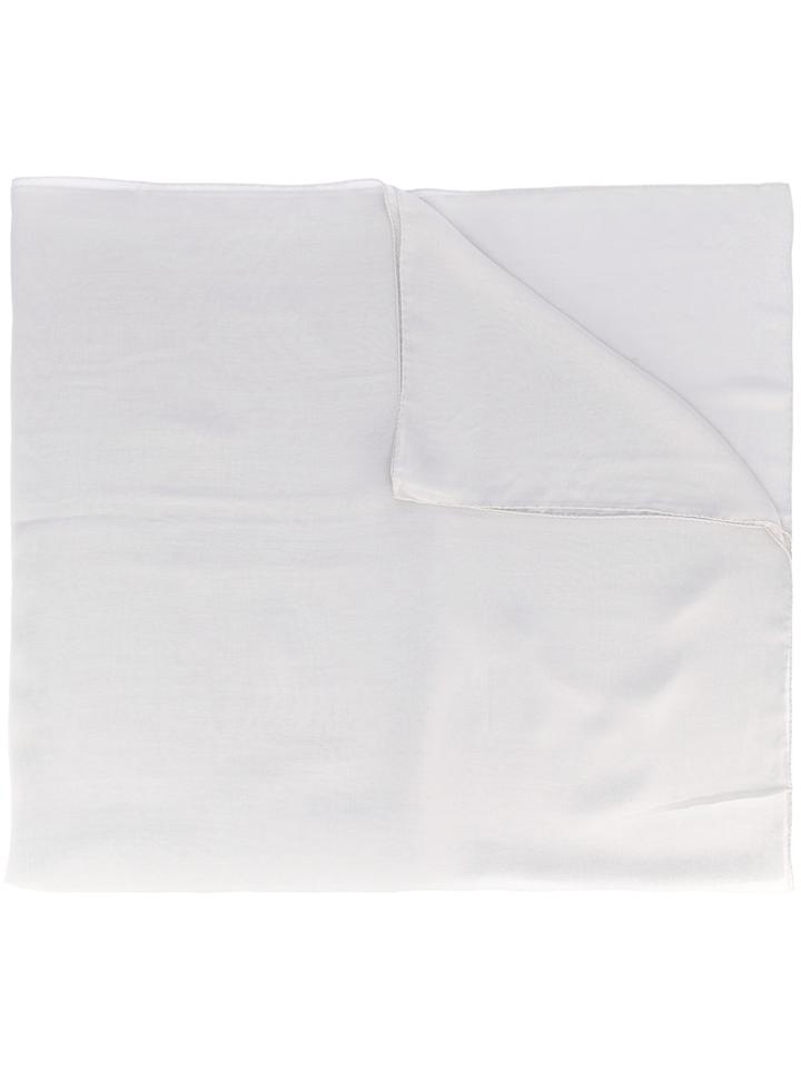 Max Mara Pianoforte - 'amiche' Chiffon Scarf - Women - Silk - One Size, Grey, Silk