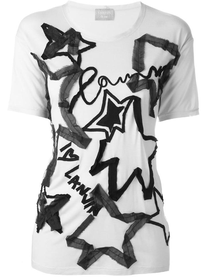 Lanvin Appliqué T-shirt, Women's, Size: Large, Nude/neutrals, Viscose/silk