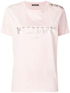Balmain Embellished Buttons T-shirt - Pink
