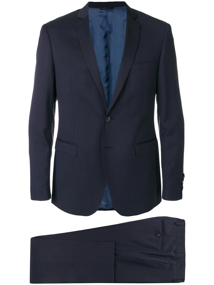Tonello Micro Print Single Breasted Suit - Blue