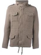 Bark High Neck Textured Jacket, Men's, Size: Small, Grey, Polyamide/wool