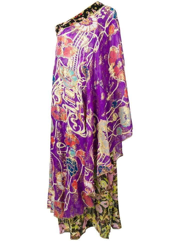 Dundas One Shoulder Long Dress - Purple